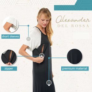 3/$15 ALEXANDER DEL ROSSA Maternity Nursing Top T-shirt Dress NWT! - Black, XS